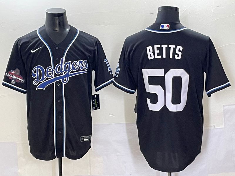 Men 2025 Los Angeles Dodgers #50 Betts Black Three generations Fashion Nike MLB Jersey style 7047->los angeles dodgers->MLB Jersey